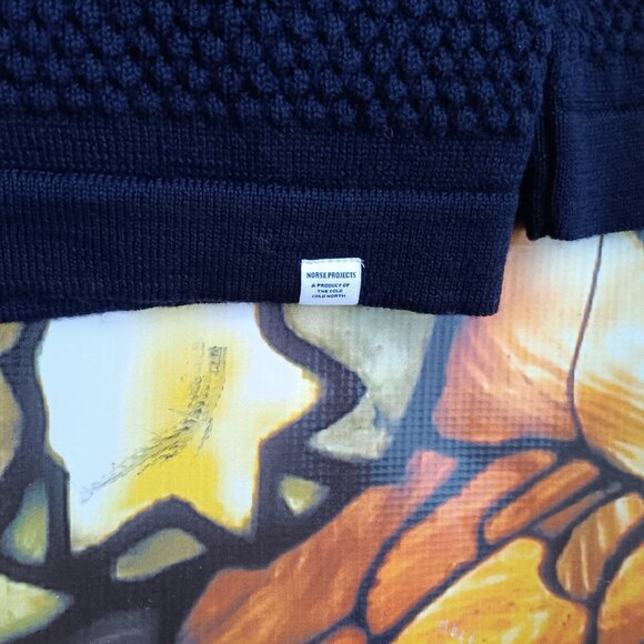 Men's NWT Norse Projects Navy Blue Wool Sweater - Picture 9 of 10